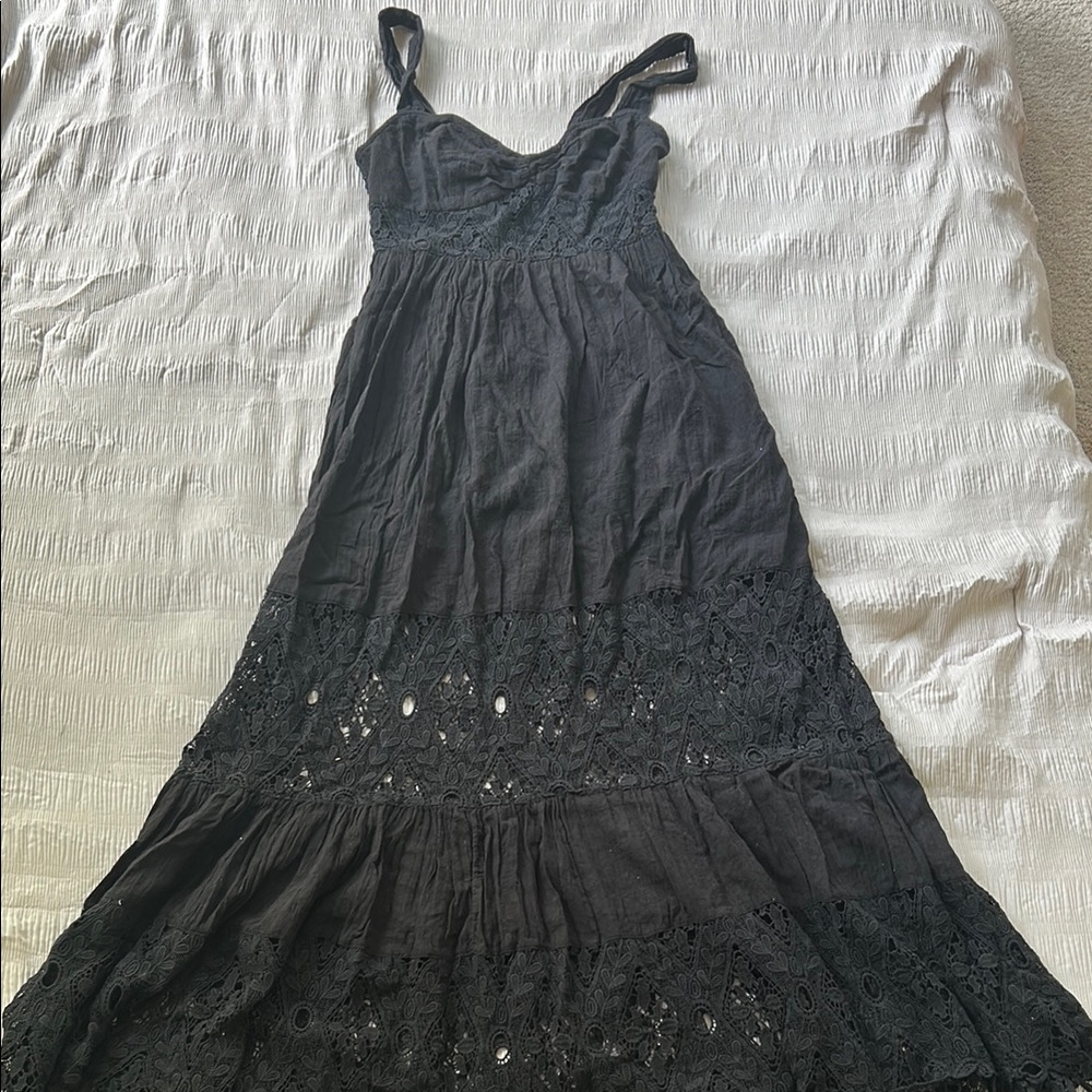 Free People Black Lace Maxi Dress